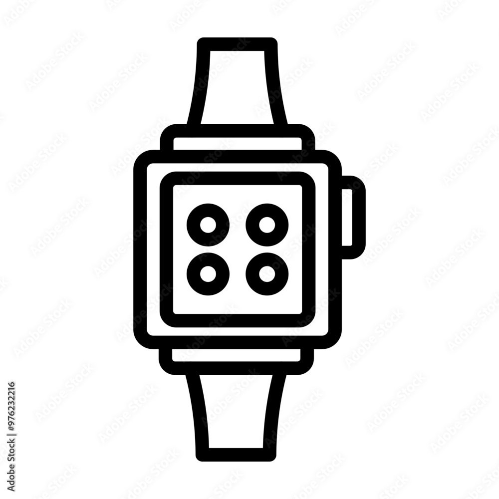 Smartwatch Vector Line Icon Design Smartwatch Vector Line Icon Design