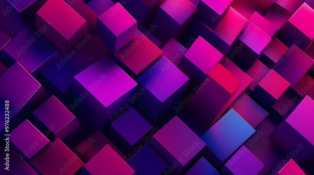 3d rendering of Deep purple and bright pink abstract geometric background. Scene for advertising, technology, showcase, banner, game, sport, cosmetic, business, metaverse. Sci-Fi Illustration. Product