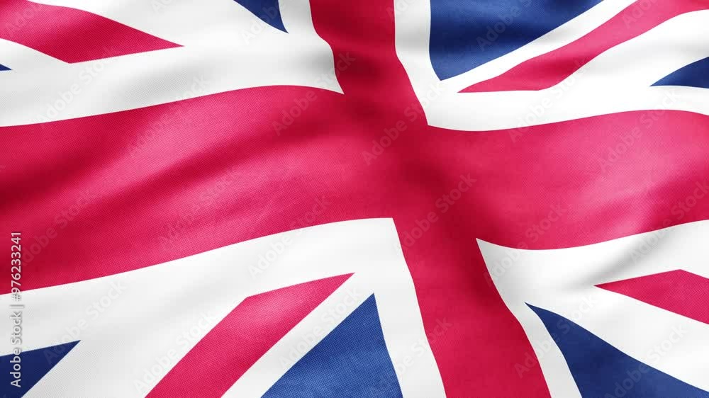 Flag of United Kingdom Animation Stock Video - UK Flag Waving in Loop and Fabric Textured - 4K Flag of United Kingdom Animation Stock Video - UK Flag Waving in Loop and Fabric Textured - 4K
