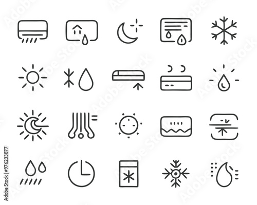 Air Conditioning thin line icons. air conditioning symbols. Air conditioner icon.