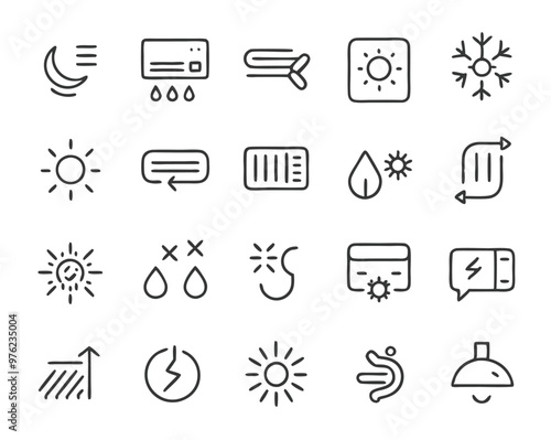 Air Conditioning thin line icons. air conditioning symbols. Air conditioner icon.