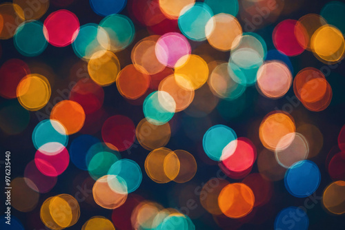 Soft blur of colorful shapes, creating a bokeh effect