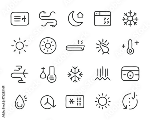 Air Conditioning thin line icons. air conditioning symbols. Air conditioner icon.