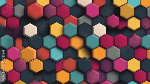 Colorful hexagonal pattern background.