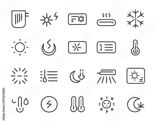 Air Conditioning thin line icons. air conditioning symbols. Air conditioner icon.
