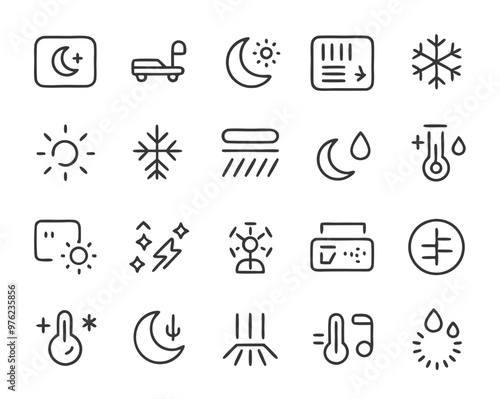 Air Conditioning thin line icons. air conditioning symbols. Air conditioner icon.