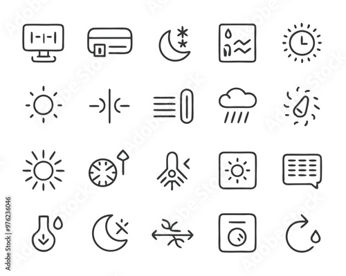 Air Conditioning thin line icons. air conditioning symbols. Air conditioner icon.