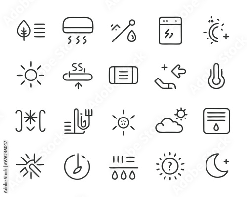 Air Conditioning thin line icons. air conditioning symbols. Air conditioner icon.