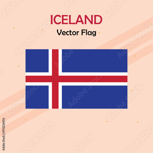 Iceland vector flag lines and stock 