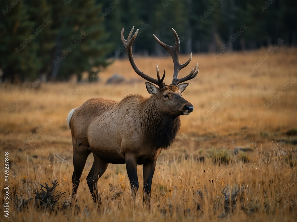 Wild bull elk during rut season. Wild bull elk during rut season.