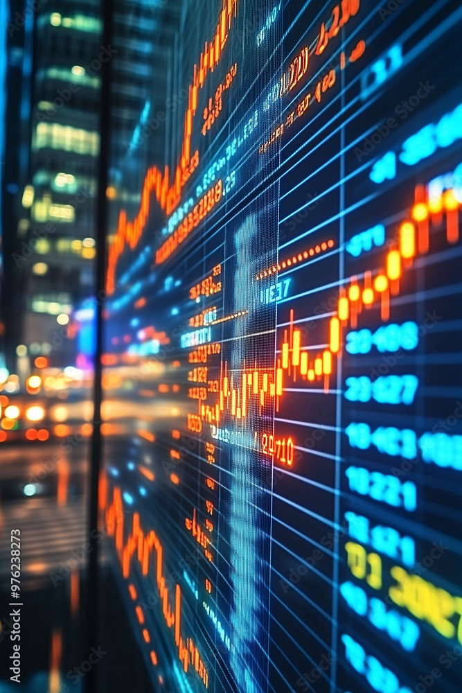 Obraz premium Stock market data on a digital screen