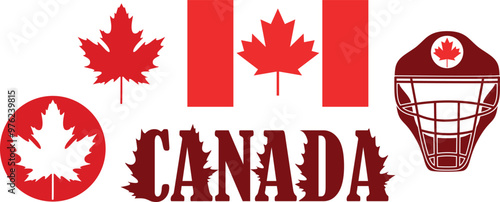 Canada flag logo. Isolated Canada flag on white background
