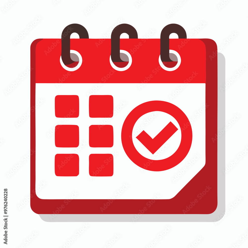 Calender Vector Icon illustration with check mark o it Calender Vector Icon illustration with check mark o it