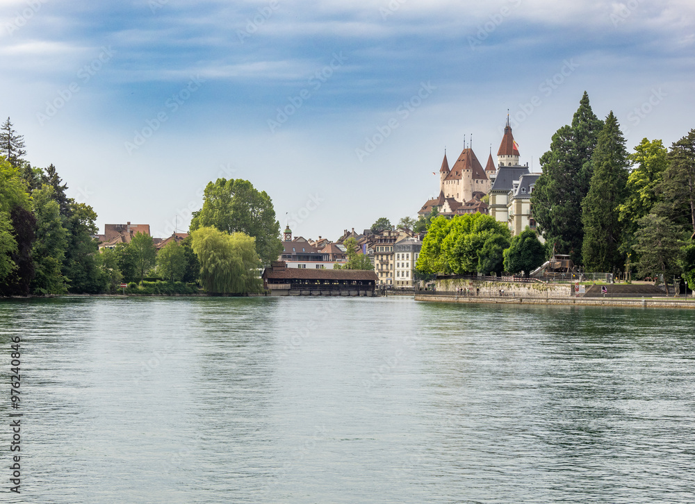 Historic downtown in Thun and Aar river, Switzerland Historic downtown in Thun and Aar river, Switzerland