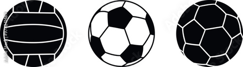 Sports ball set. Isolated sports ball on white background