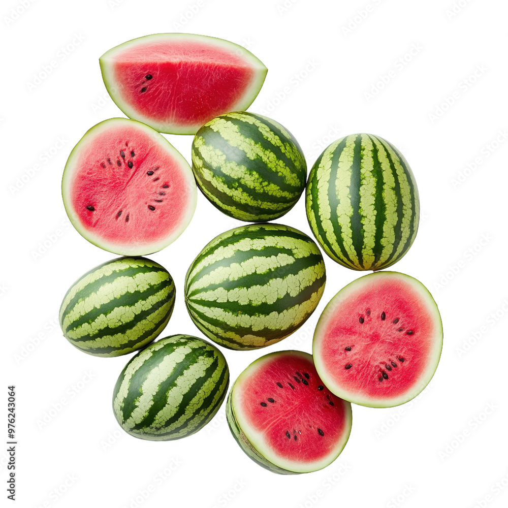 Fresh Watermelon Flat Lay isolated on white or transparent background, png clipart, design element. Easy to place object on any other background. Fresh Watermelon Flat Lay isolated on white or transparent background, png clipart, design element. Easy to place object on any other background.