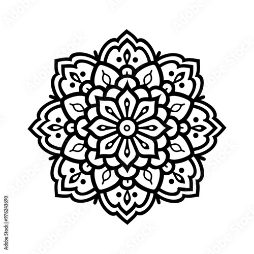 Mandala Vector Illustration For A Coloring Book, In A Simple And Minimalistic.