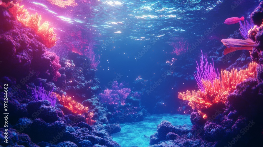 Fototapeta premium Vibrant Coral Reef Underwater Scene.