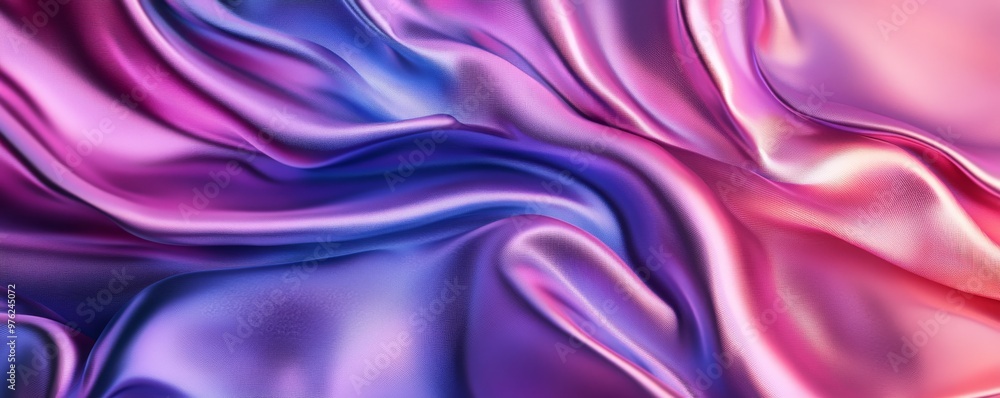 Vibrant purple and pink silk fabric with smooth flowing texture Vibrant purple and pink silk fabric with smooth flowing texture