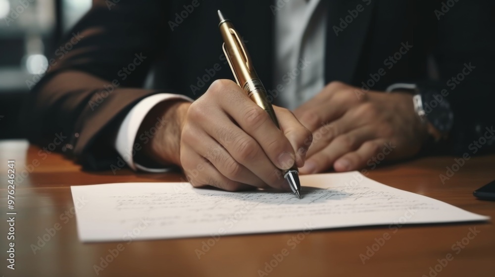 Young businessman signing a contract Young businessman signing a contract