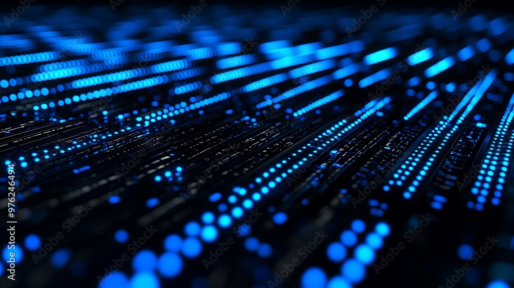 fiber optics background with lots of light spots, blue light on black texture fiber optics background with lots of light spots, blue light on black texture