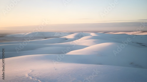 Snowy Mountn Landscape at Sunset