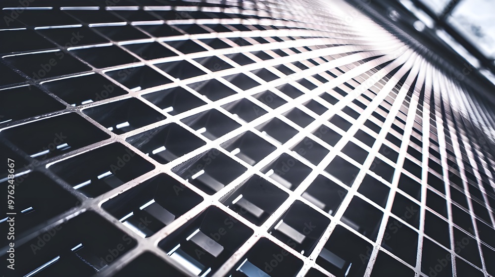 Metal Grid Pattern with Light Metal Grid Pattern with Light