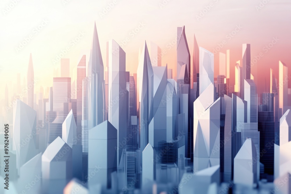 Futuristic Abstract Cityscape at Sunrise Futuristic Abstract Cityscape at Sunrise