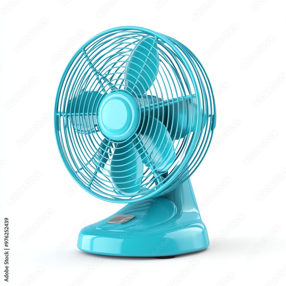 A vibrant turquoise table fan designed for optimal airflow and cooling in any room, perfect for warm summer days. A vibrant turquoise table fan designed for optimal airflow and cooling in any room, perfect for warm summer days.