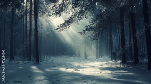 Enchanted winter forest a serene landscape of snow covered trees and tranquil beauty