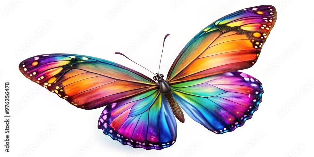 A Colorful Butterfly Wings 3D Rendering, Butterfly Wings, Butterfly Art, Nature A Colorful Butterfly Wings 3D Rendering, Butterfly Wings, Butterfly Art, Nature
