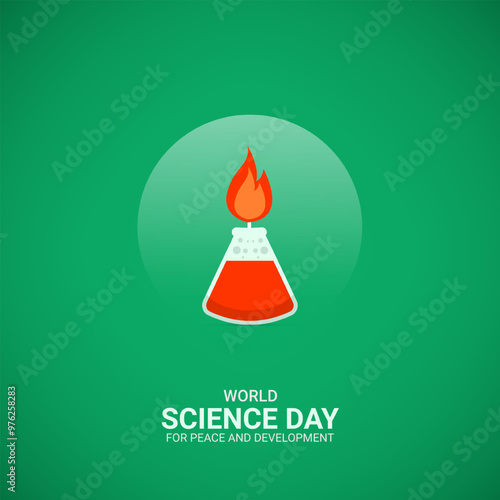 World Science Day for Peace and Development, Science creative social medai post photo