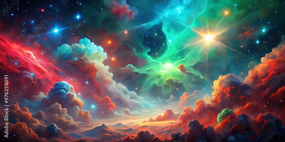 Celestial Symphony A Digital Painting of Cosmic Clouds and Distant Stars, space, art, digital art Celestial Symphony A Digital Painting of Cosmic Clouds and Distant Stars, space, art, digital art