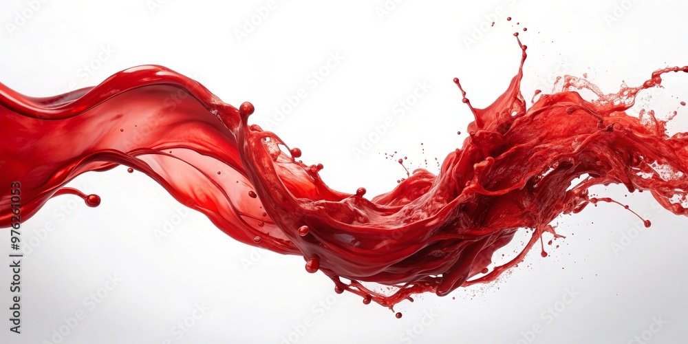 Fluid Red Splash - 3D Rendering, Liquid, Splash , Red, Flowing Fluid Red Splash - 3D Rendering, Liquid, Splash , Red, Flowing