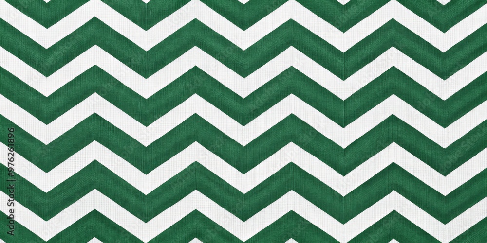 Green and White Chevron Pattern on Linen Texture, Geometric, Abstract, Design Green and White Chevron Pattern on Linen Texture, Geometric, Abstract, Design