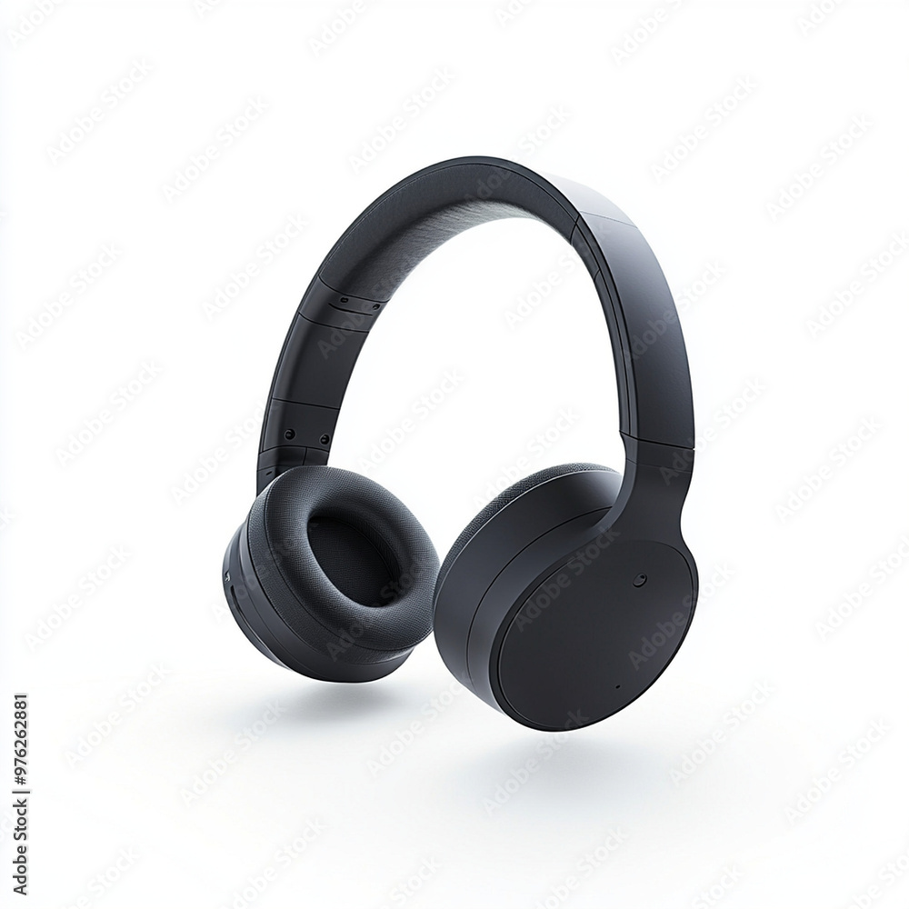High-quality noise-cancelling wireless headphones in matte black, floating on a white background, clean and professional look. High-quality noise-cancelling wireless headphones in matte black, floating on a white background, clean and professional look.