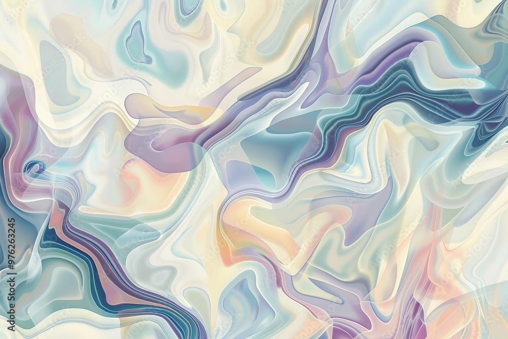Soft pastel swirling patterns create a calming abstract wallpaper, perfect for serene bedroom Soft pastel swirling patterns create a calming abstract wallpaper, perfect for serene bedroom