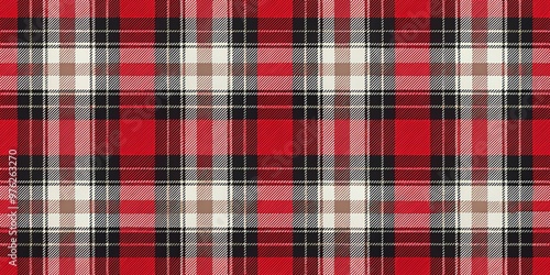 Red and Black Plaid Pattern, Seamless Tartan Design, Geometric, plaid, tartan, checkered