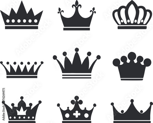 Crown icons set. Vector 