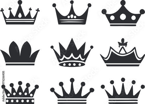 Crown icons set. Vector 