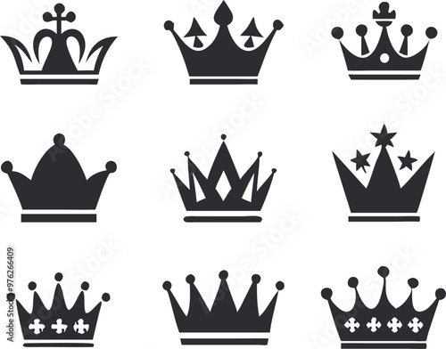 Crown icons set. Vector 