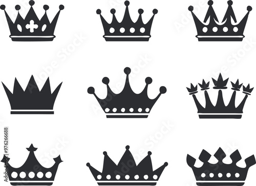 Crown icons set. Vector 