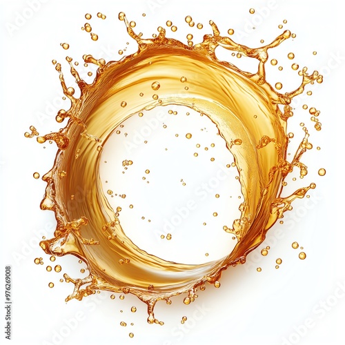 beer spiral splash, isolated on a white background, 3D rendering.