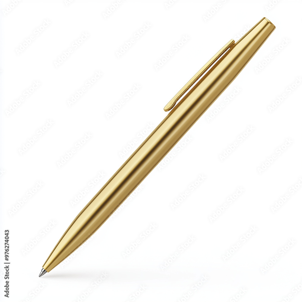 Premium gold ballpoint pen, on a white background, elegant and timeless design for professionals. Premium gold ballpoint pen, on a white background, elegant and timeless design for professionals.