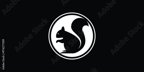 illustration of a squirrel logo, with a modern concept.vector