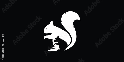 creative logo of 2 squirrels with modern concept.vector