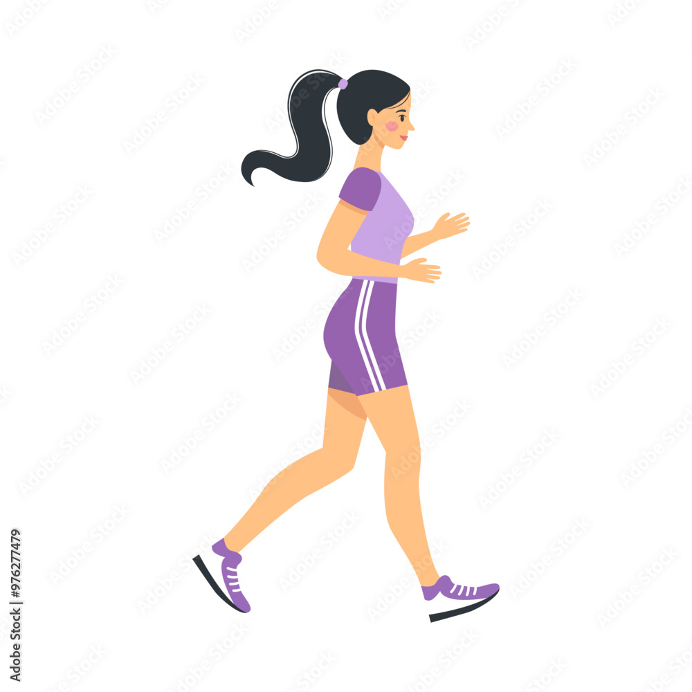 Girl athlete on a run. A healthy lifestyle. Design for fitness and sports. Vector illustration. Girl athlete on a run. A healthy lifestyle. Design for fitness and sports. Vector illustration.