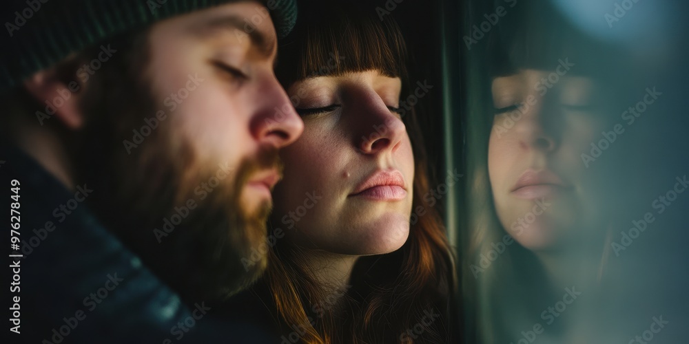 A close-up of two individuals with red hair, one facing away from the camera, the other in focus, captured in a dimly lit setting with a greenish hue, suggesting an intimate moment. A close-up of two individuals with red hair, one facing away from the camera, the other in focus, captured in a dimly lit setting with a greenish hue, suggesting an intimate moment.