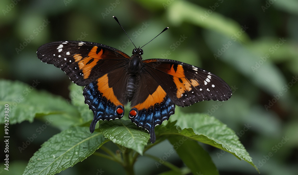 beautiful butterfly with new look on leaf beautiful butterfly with new look on leaf