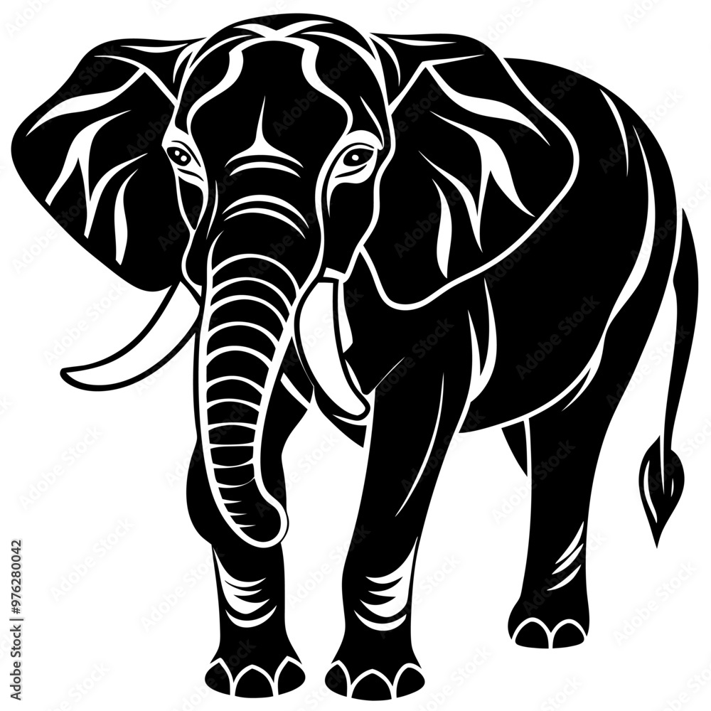 Fototapeta premium elephant isolated on white background